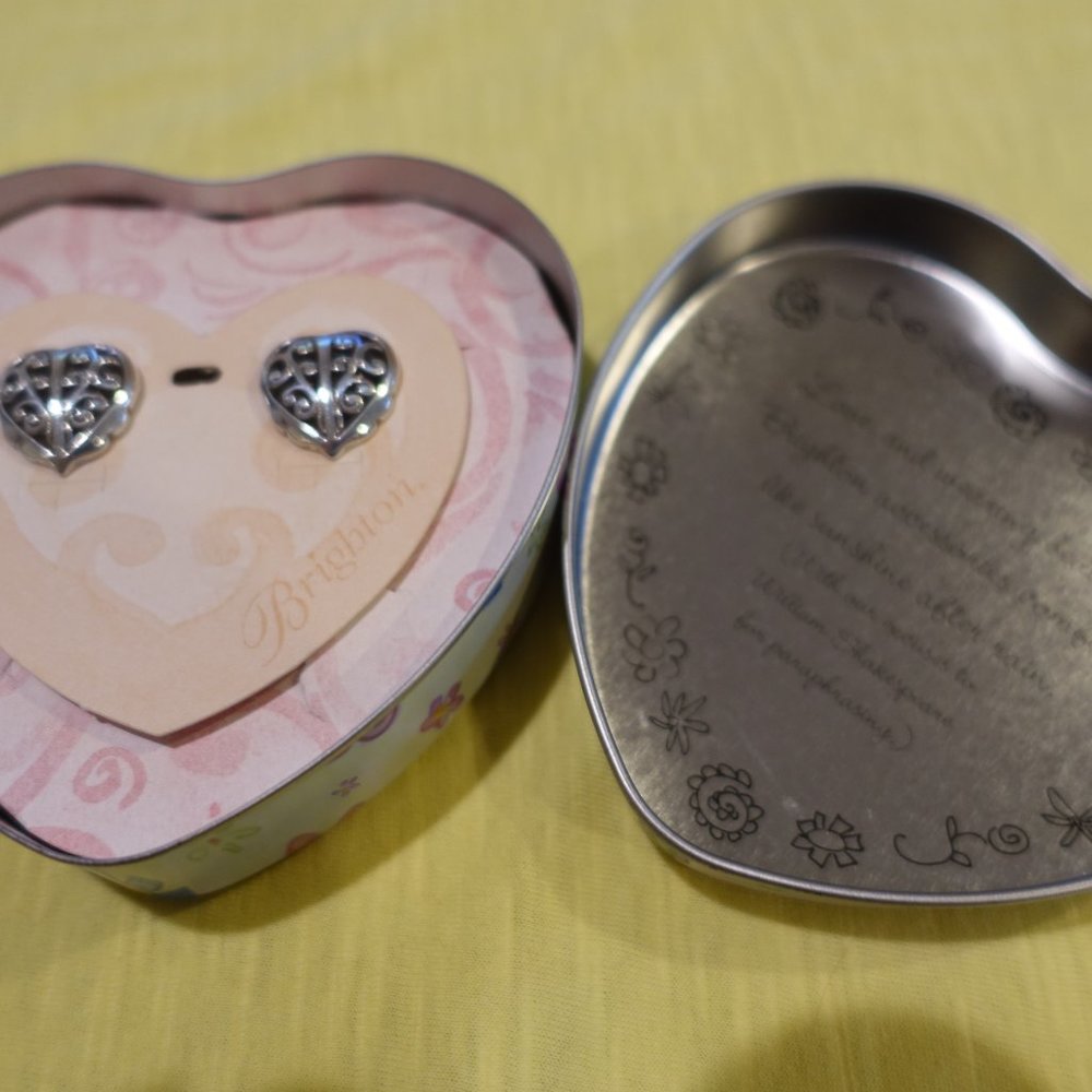 BRIGHTON SILVER HEART EARRINGS